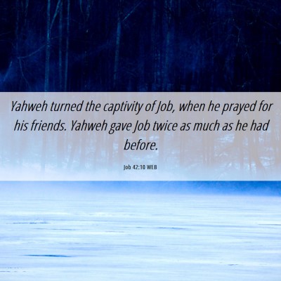Picture 06 - Job 42:10 WEB - Yahweh turned the captivity of Job, when he - Bible Verse Picture