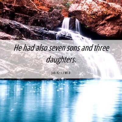 Picture 06 - Job 42:13 WEB - He had also seven sons and three - Bible Verse Picture