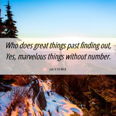 Picture 06 - Job 9:10 WEB - Who does great things past finding out, Yes, - Bible Verse Picture