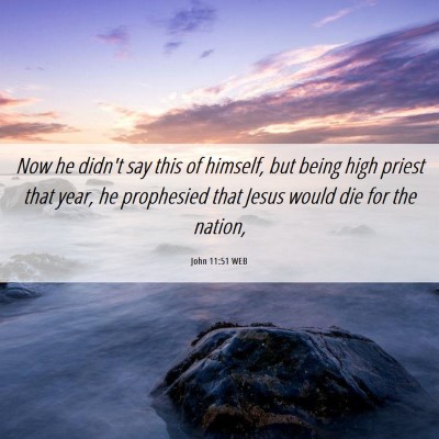 Picture 06 - John 11:51 WEB - Now he didn't say this of himself, but being high - Bible Verse Picture