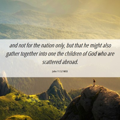 Picture 06 - John 11:52 WEB - and not for the nation only, but that he might - Bible Verse Picture
