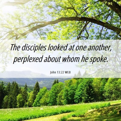 Picture 06 - John 13:22 WEB - The disciples looked at one another, perplexed - Bible Verse Picture