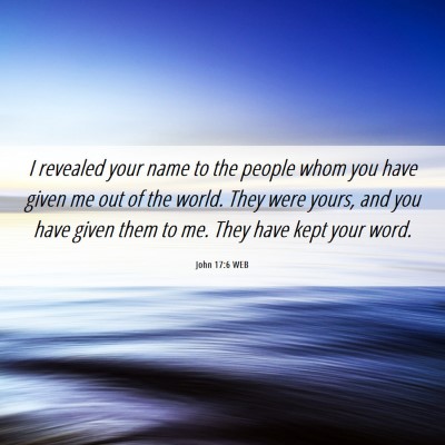 Picture 06 - John 17:6 WEB - I revealed your name to the people whom you have - Bible Verse Picture