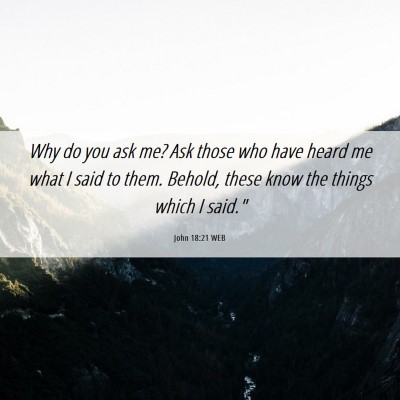 Picture 06 - John 18:21 WEB - Why do you ask me? Ask those who have heard me - Bible Verse Picture
