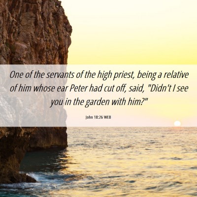 Picture 06 - John 18:26 WEB - One of the servants of the high priest, being a - Bible Verse Picture