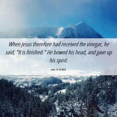 Picture 06 - John 19:30 WEB - When Jesus therefore had received the vinegar, he - Bible Verse Picture