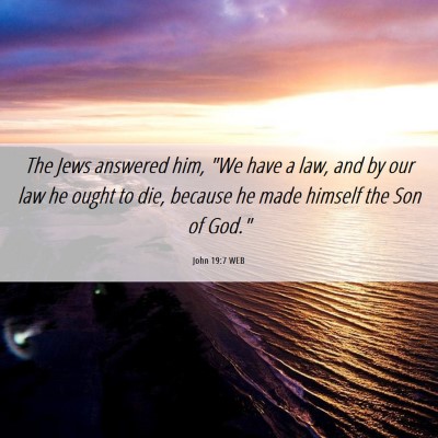 Picture 06 - John 19:7 WEB - The Jews answered him, 