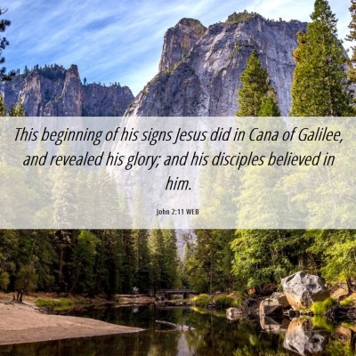 Picture 06 - John 2:11 WEB - This beginning of his signs Jesus did in Cana of - Bible Verse Picture