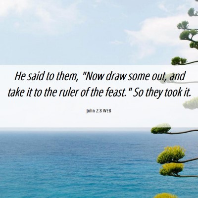Picture 06 - John 2:8 WEB - He said to them, 