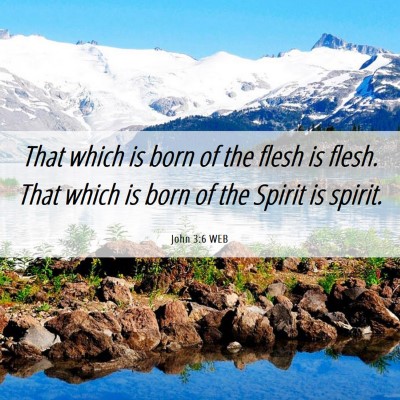 Picture 06 - John 3:6 WEB - That which is born of the flesh is flesh. That - Bible Verse Picture