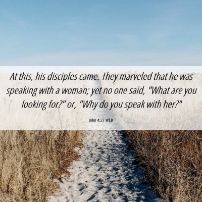 Picture 06 - John 4:27 WEB - At this, his disciples came. They marveled that - Bible Verse Picture