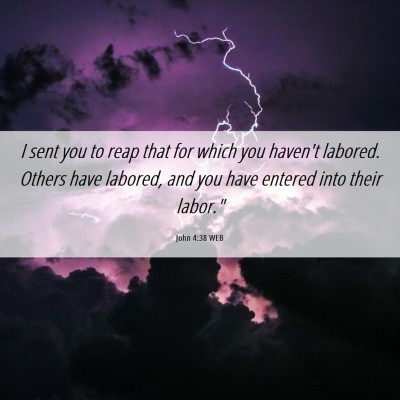 Picture 06 - John 4:38 WEB - I sent you to reap that for which you haven't - Bible Verse Picture