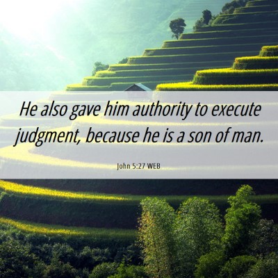 Picture 06 - John 5:27 WEB - He also gave him authority to execute judgment, - Bible Verse Picture