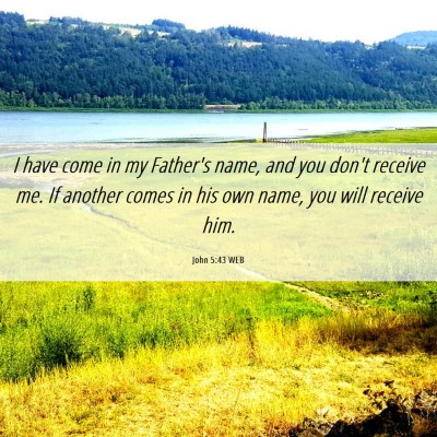 Picture 06 - John 5:43 WEB - I have come in my Father's name, and you don't - Bible Verse Picture