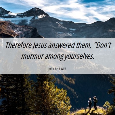 Picture 06 - John 6:43 WEB - Therefore Jesus answered them, 