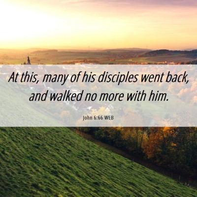 Picture 06 - John 6:66 WEB - At this, many of his disciples went back, and - Bible Verse Picture