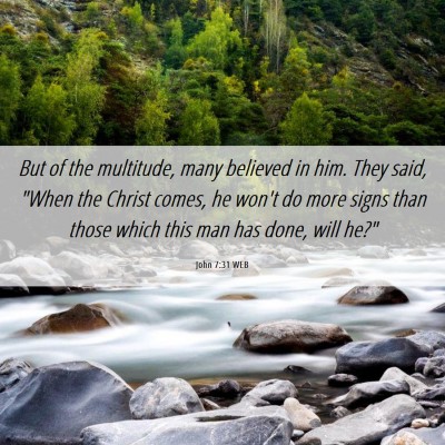 Picture 06 - John 7:31 WEB - But of the multitude, many believed in him. They - Bible Verse Picture