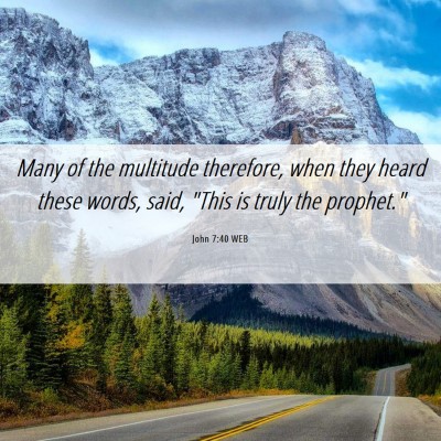 Picture 06 - John 7:40 WEB - Many of the multitude therefore, when they heard - Bible Verse Picture