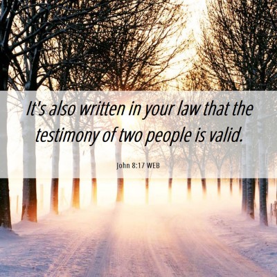 Picture 06 - John 8:17 WEB - It's also written in your law that the testimony - Bible Verse Picture