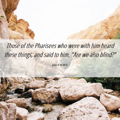 Picture 06 - John 9:40 WEB - Those of the Pharisees who were with him heard - Bible Verse Picture