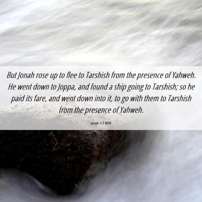 Picture 06 - Jonah 1:3 WEB - But Jonah rose up to flee to Tarshish from the - Bible Verse Picture