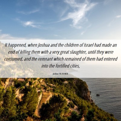 Picture 06 - Joshua 10:20 WEB - It happened, when Joshua and the children of - Bible Verse Picture