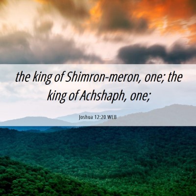 Picture 06 - Joshua 12:20 WEB - the king of Shimron-meron, one; the king of - Bible Verse Picture