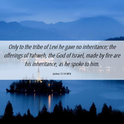 Picture 06 - Joshua 13:14 WEB - Only to the tribe of Levi he gave no inheritance; - Bible Verse Picture