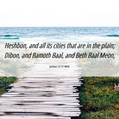 Picture 06 - Joshua 13:17 WEB - Heshbon, and all its cities that are in the - Bible Verse Picture