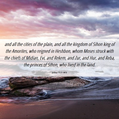 Picture 06 - Joshua 13:21 WEB - and all the cities of the plain, and all the - Bible Verse Picture