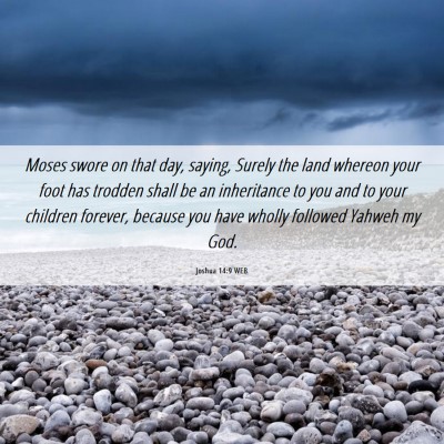 Picture 06 - Joshua 14:9 WEB - Moses swore on that day, saying, Surely the land - Bible Verse Picture