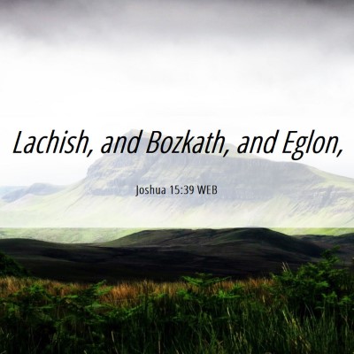Picture 06 - Joshua 15:39 WEB - Lachish, and Bozkath, and - Bible Verse Picture
