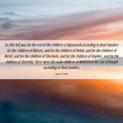 Picture 06 - Joshua 17:2 WEB - So [the lot] was for the rest of the children of - Bible Verse Picture