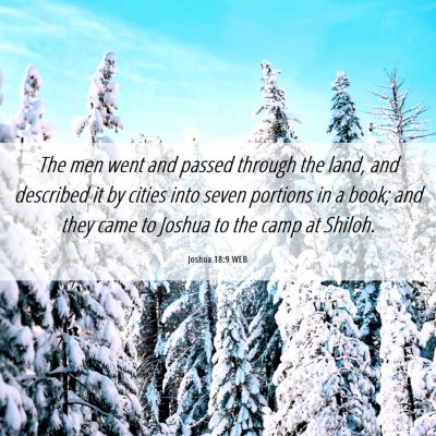 Picture 06 - Joshua 18:9 WEB - The men went and passed through the land, and - Bible Verse Picture