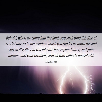 Picture 06 - Joshua 2:18 WEB - Behold, when we come into the land, you shall - Bible Verse Picture