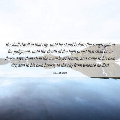 Picture 06 - Joshua 20:6 WEB - He shall dwell in that city, until he stand - Bible Verse Picture