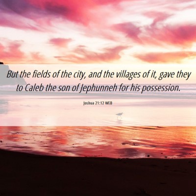 Picture 06 - Joshua 21:12 WEB - But the fields of the city, and the villages of - Bible Verse Picture
