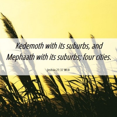 Picture 06 - Joshua 21:37 WEB - Kedemoth with its suburbs, and Mephaath with its - Bible Verse Picture
