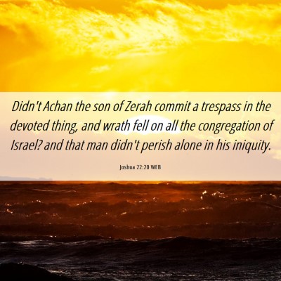 Picture 06 - Joshua 22:20 WEB - Didn't Achan the son of Zerah commit a trespass - Bible Verse Picture