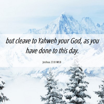 Picture 06 - Joshua 23:8 WEB - but cleave to Yahweh your God, as you have done - Bible Verse Picture