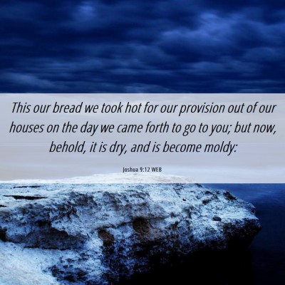 Picture 06 - Joshua 9:12 WEB - This our bread we took hot for our provision out - Bible Verse Picture