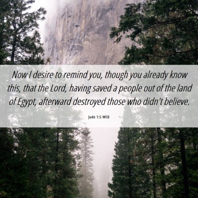 Picture 06 - Jude 1:5 WEB - Now I desire to remind you, though you already - Bible Verse Picture