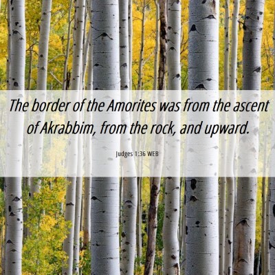 Picture 06 - Judges 1:36 WEB - The border of the Amorites was from the ascent of - Bible Verse Picture