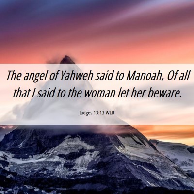Picture 06 - Judges 13:13 WEB - The angel of Yahweh said to Manoah, Of all that I - Bible Verse Picture