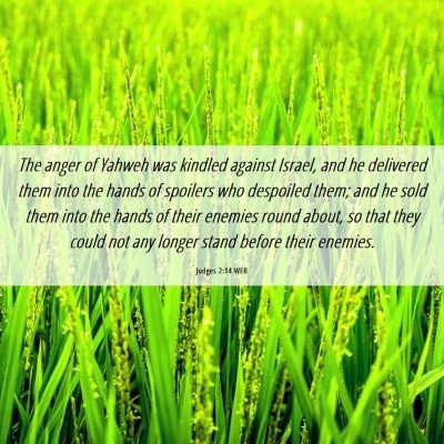 Picture 06 - Judges 2:14 WEB - The anger of Yahweh was kindled against Israel, - Bible Verse Picture