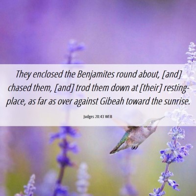 Picture 06 - Judges 20:43 WEB - They enclosed the Benjamites round about, [and] - Bible Verse Picture