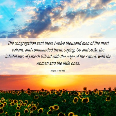 Picture 06 - Judges 21:10 WEB - The congregation sent there twelve thousand men - Bible Verse Picture