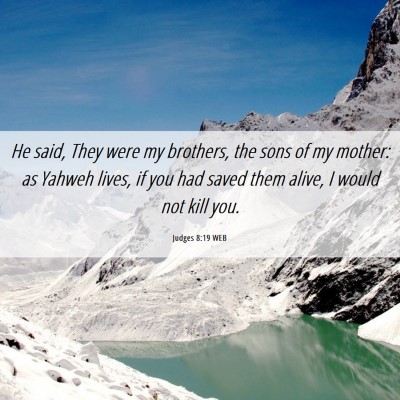 Picture 06 - Judges 8:19 WEB - He said, They were my brothers, the sons of my - Bible Verse Picture