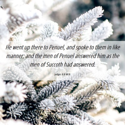 Picture 06 - Judges 8:8 WEB - He went up there to Penuel, and spoke to them in - Bible Verse Picture