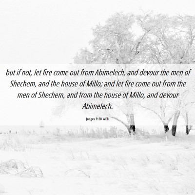 Picture 06 - Judges 9:20 WEB - but if not, let fire come out from Abimelech, and - Bible Verse Picture